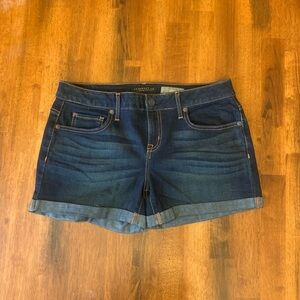 Aeropostale Jean Shorts 8 MIDI Indigo Blue Denim Cuffed Pockets